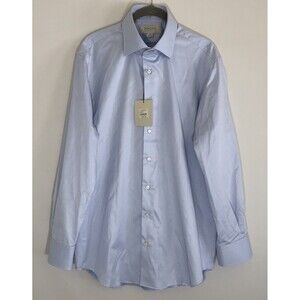 NWT HAGEN Carmel,CA H STOCKTON Light Blue Button Mens Sz 16 1/2-32/33 Cotton LS